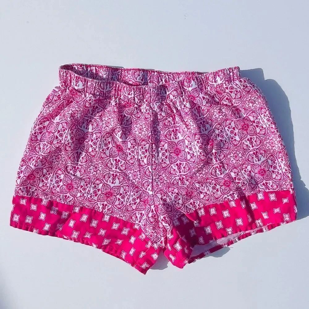 🔥4/$25 WONDER NATION PINK & WHITE PATTERN COTTON SHORTS, Size XL 14-16